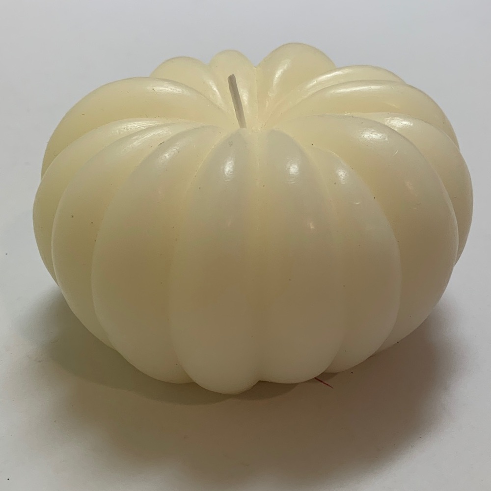 Cream Pumpkin Shaped Candle